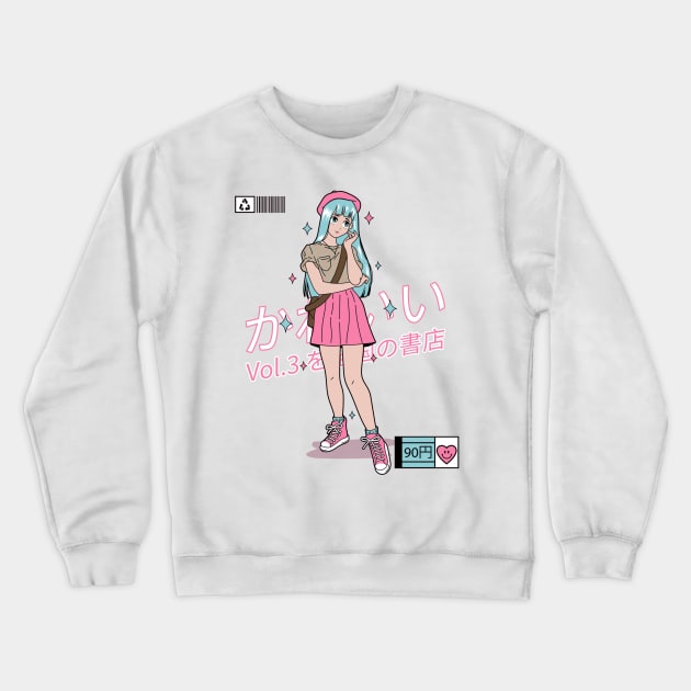 Fashionable Anime Girl Crewneck Sweatshirt by Oniichandesigns